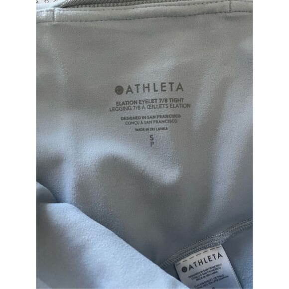 Athleta Gray Elation Eyelet Floral 7/8 Tight Athletic Leggings Size Small - Picture 2 of 4